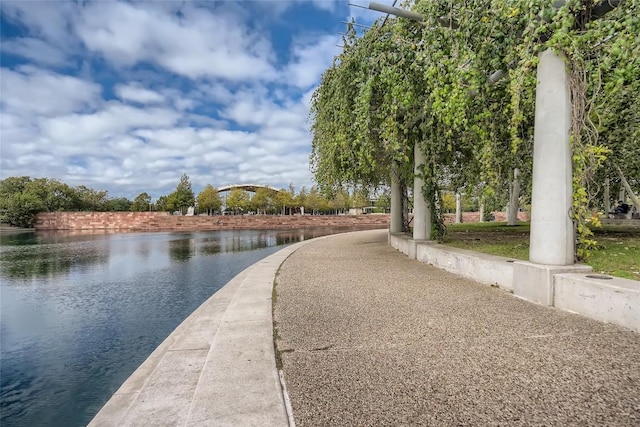 view of property's community featuring a water view