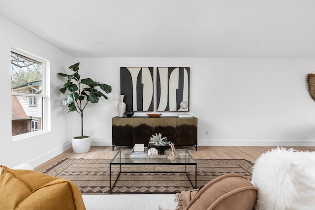 living room featuring hardwood / wood-style flooring