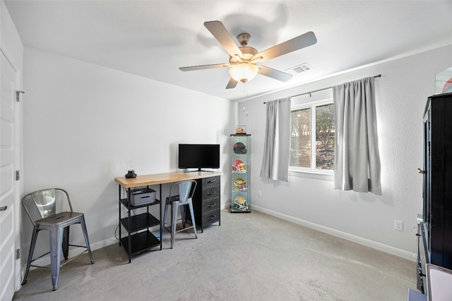 4067 Outpost Trce, Lago Vista, TX 78645 - office with a ceiling fan and concrete floors
