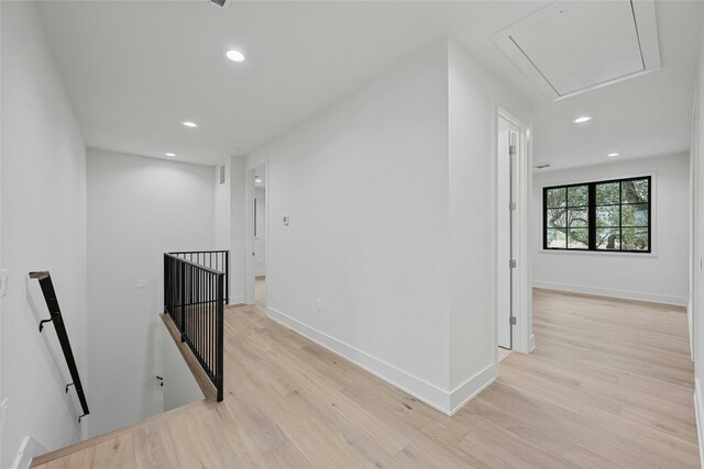 hall featuring light hardwood / wood-style flooring