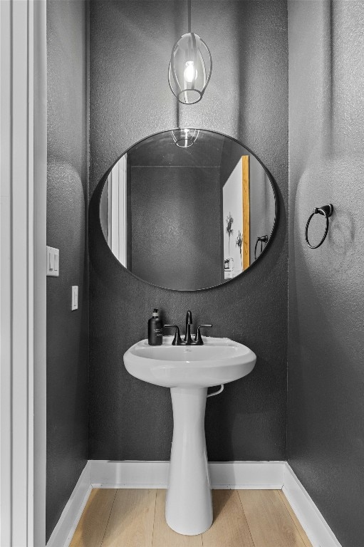 bathroom featuring hardwood / wood-style floors