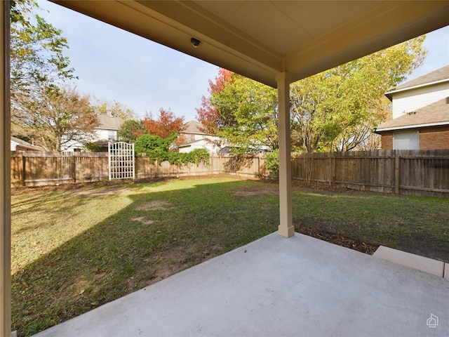 view of yard with a patio area