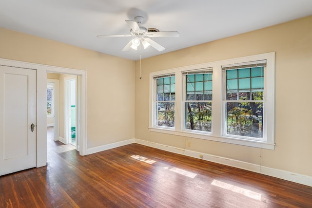 3014 Hemphill Park, Austin, TX 78705 - empty room with dark wood finished floors and ceiling fan