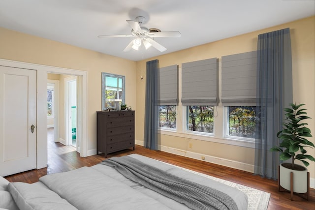 3014 Hemphill Park, Austin, TX 78705 - bedroom with wood finished floors and a ceiling fan