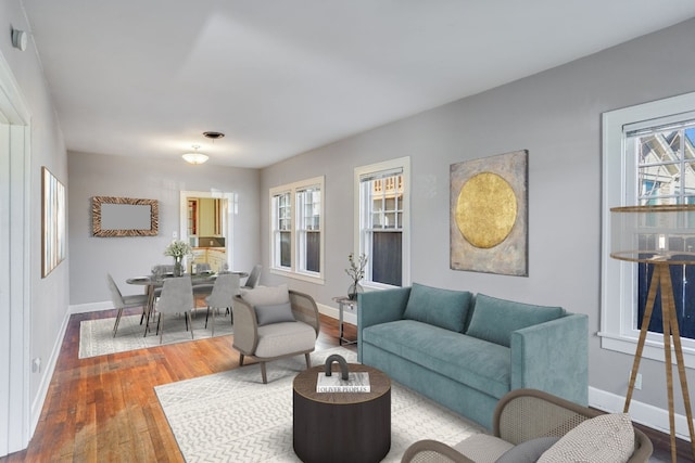 3014 Hemphill Park, Austin, TX 78705 - living area featuring wood-type flooring and baseboards