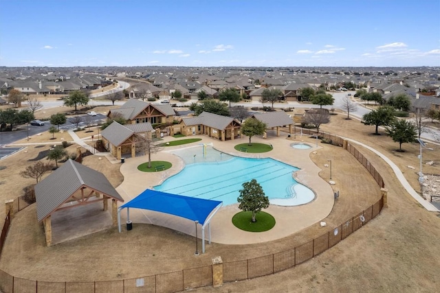 view of swimming pool featuring a gazebo and a patio area