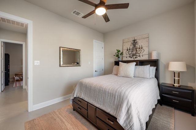 bedroom with ceiling fan