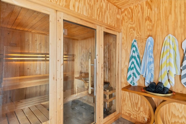 view of sauna