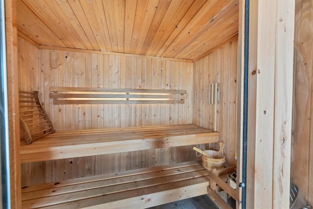 view of sauna