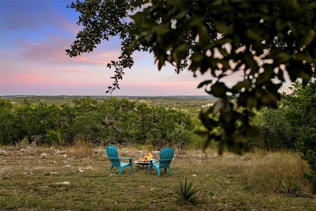 1001 Springlake Dr, Dripping Springs, TX 78620 - view of yard featuring an outdoor fire pit