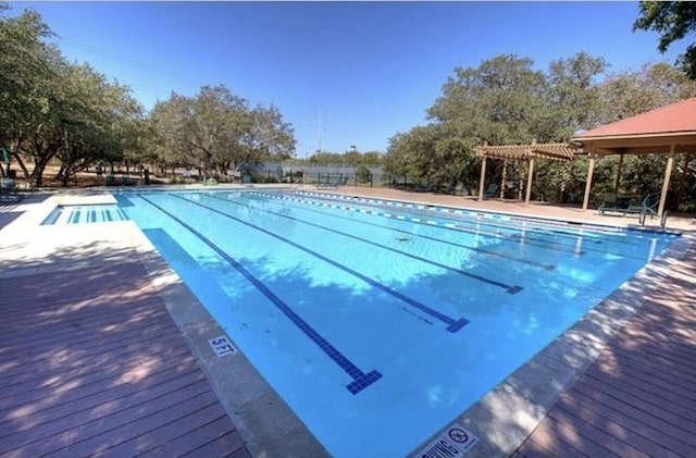 view of pool featuring a pergola