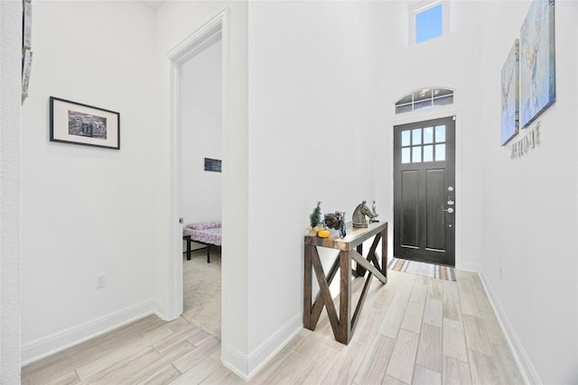 entryway featuring light wood-type flooring