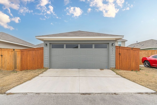 view of garage