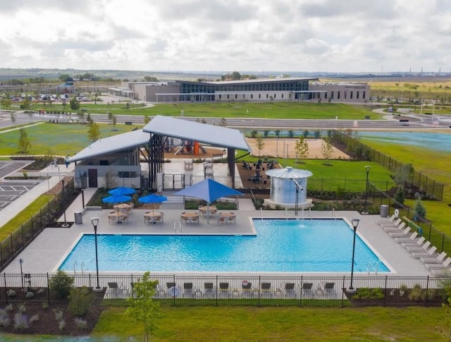221 Duck Creek Trl, San Marcos, TX 78666 - community pool featuring a patio area