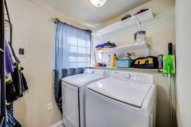 laundry room featuring washer and dryer