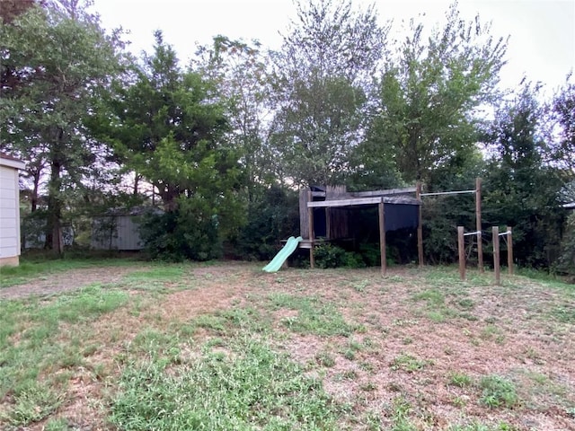 view of yard featuring a playground