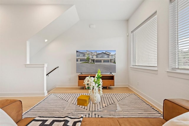 sitting room featuring light hardwood / wood-style floors