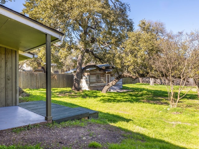 view of yard featuring a deck