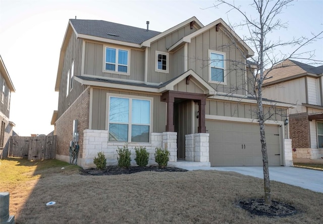 craftsman inspired home featuring a garage