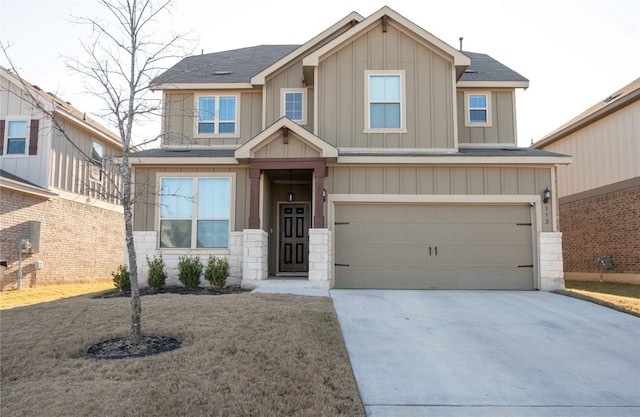 craftsman-style home featuring a garage