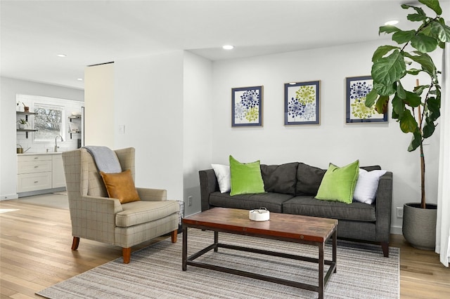1801 Duke Ave, Austin, TX 78757 - living room featuring light wood finished floors and recessed lighting