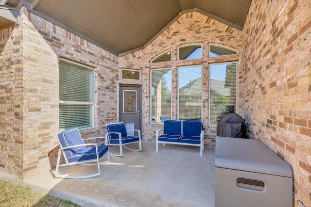 view of patio featuring grilling area