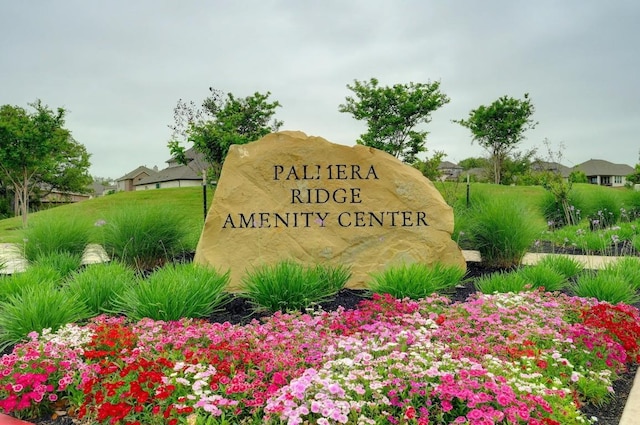 view of community sign