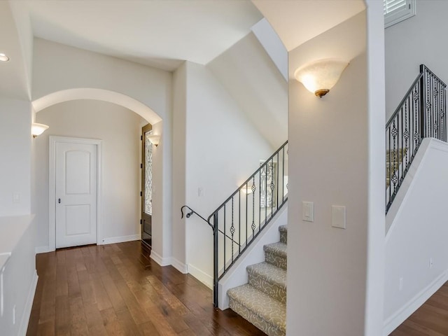 interior space featuring dark hardwood / wood-style flooring