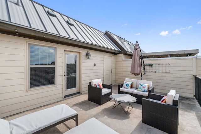 1005 Highknoll Ln, Georgetown, TX 78628 - view of patio featuring an outdoor living space and fence