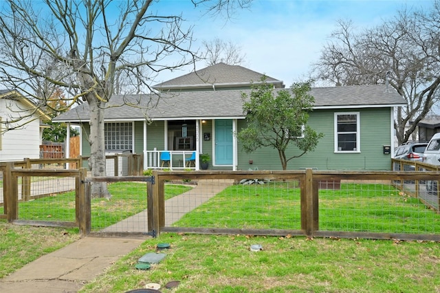 view of front of home featuring covered porch