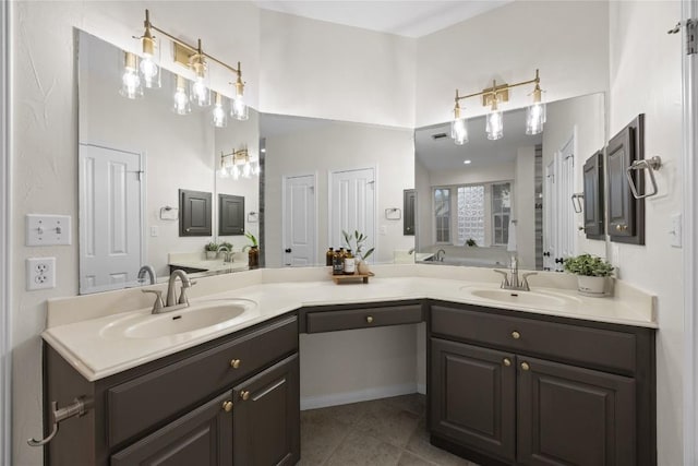 bathroom featuring vanity and tile patterned floors