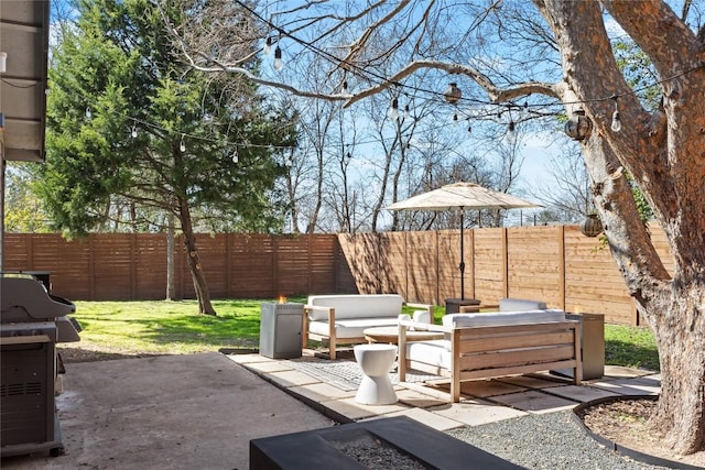 5410 Overbrook Dr, Austin, TX 78723 - fenced backyard with a patio and a grill