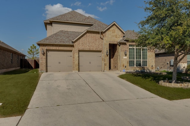 view of front of home with a front lawn