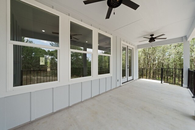 view of patio / terrace featuring ceiling fan