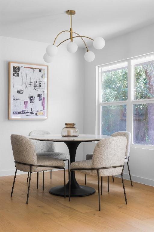 dining room featuring light hardwood / wood-style flooring