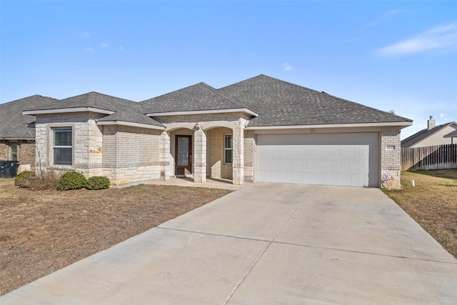 view of front of house with a garage