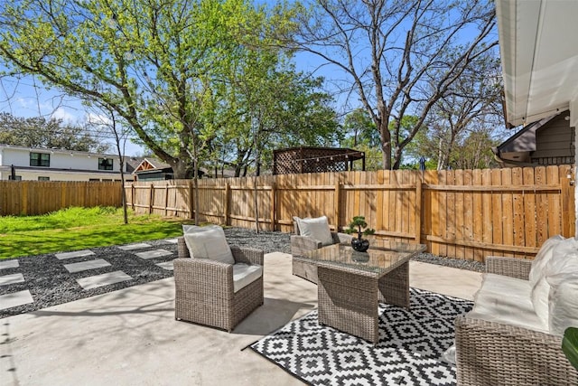 view of patio / terrace featuring an outdoor hangout area