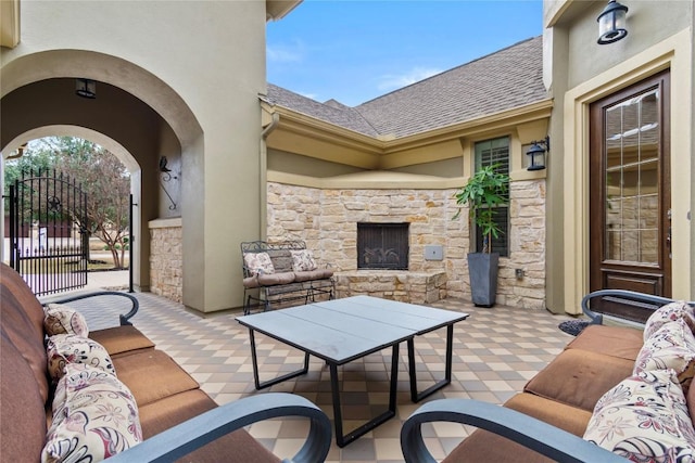 view of patio with an outdoor hangout area