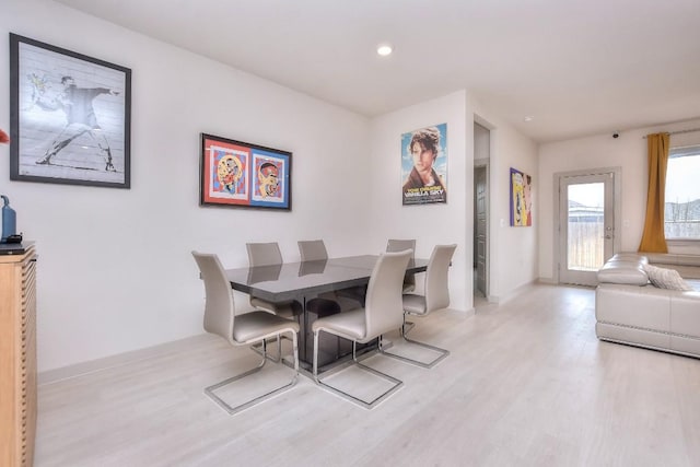 dining area featuring light hardwood / wood-style floors