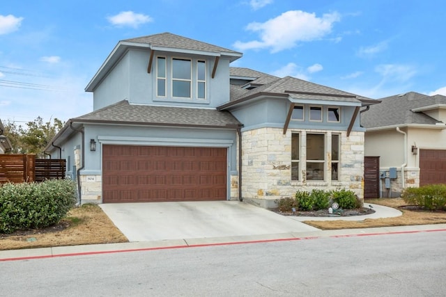 view of front of house with a garage