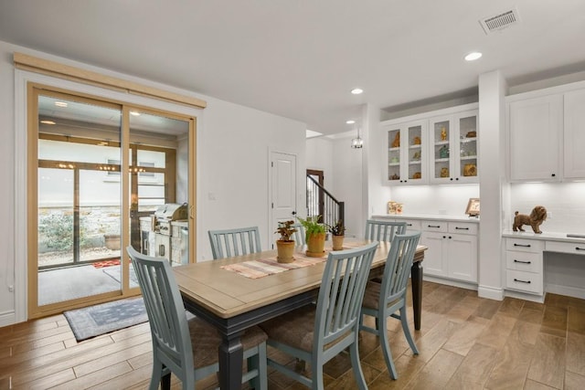 dining area featuring light hardwood / wood-style floors