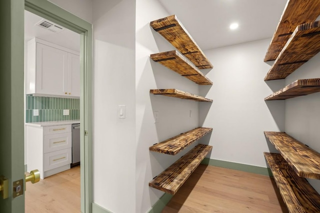 interior space featuring light wood-type flooring