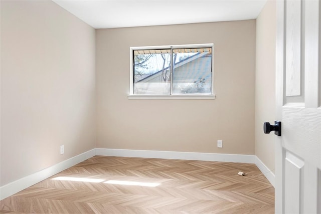 empty room featuring light parquet floors