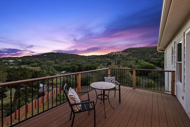 view of deck at dusk