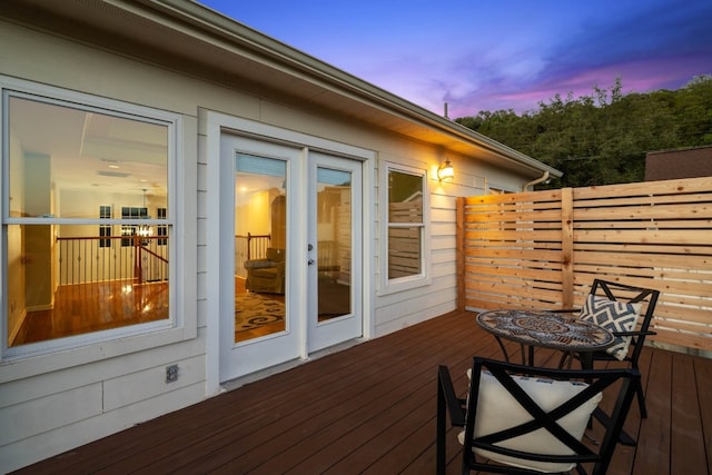 view of deck at dusk