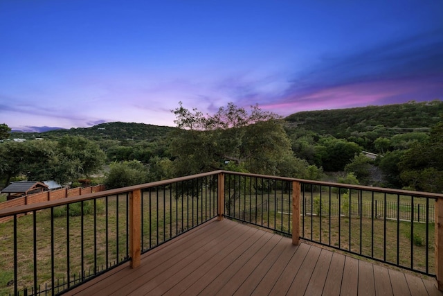 view of deck at dusk