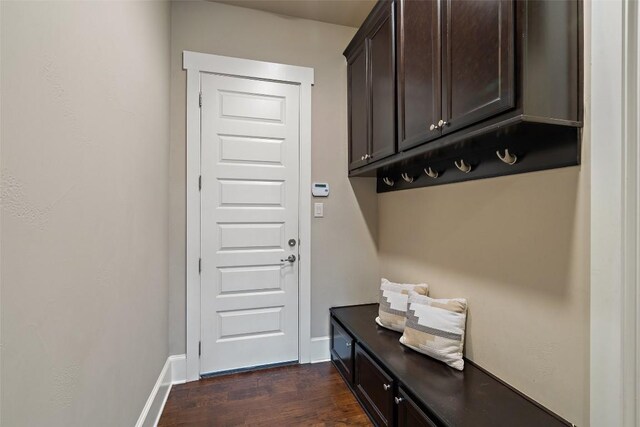 905 Madison Fork Dr, Lakeway, TX 78738 - mudroom with dark wood-type flooring and baseboards