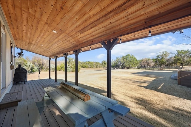 wooden deck with area for grilling