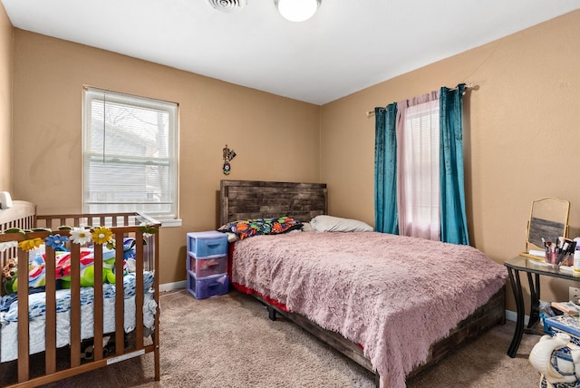 view of carpeted bedroom