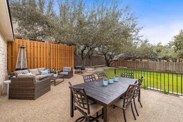 view of patio / terrace with an outdoor living space